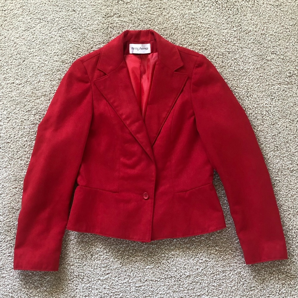 Stanley Sherman Red Cropped Blazer